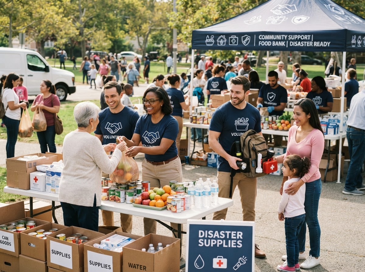 Volunteers working together